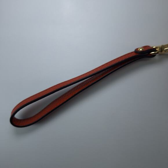 Michael Kors Jet Set Orange Pebble Leather Coin Purse Pouch Wallet Wristlet - Picture 12 of 14